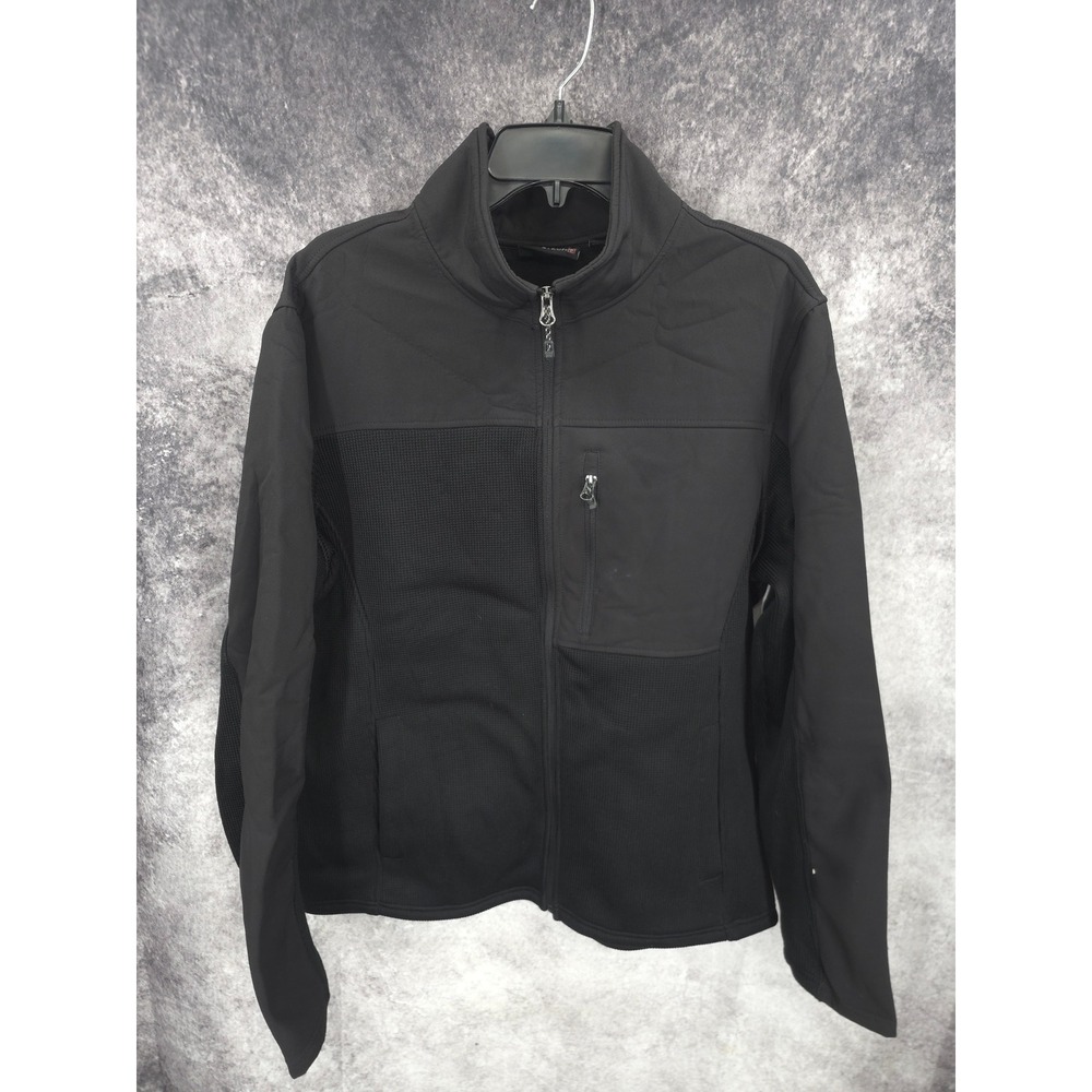 Swiss Tech Jacket Mens Large Full Zip Softshell Fleece Performance Techwear
